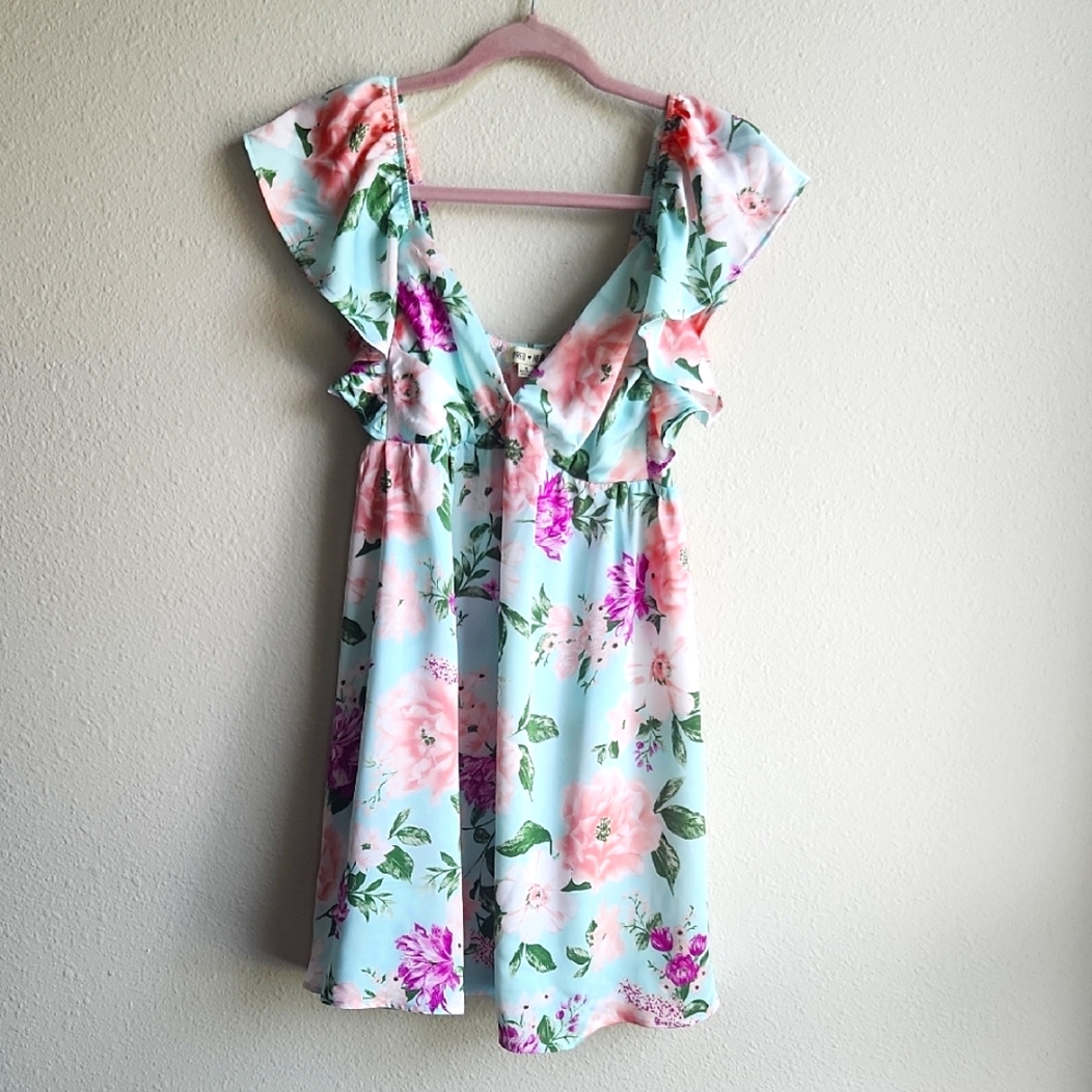 Inspired Hearts Pink and Green Floral Dress